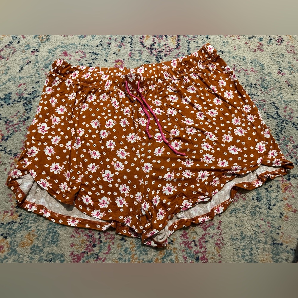 Joys in wine’s pajama shirt size XXL 18-20 floral mustard flower flowy soft